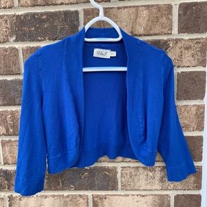 Royal blue 3/4 sleeve cardigan